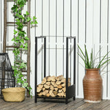 Range-bûches, support de stockage de bois d'intérieur et d'extérieur