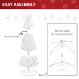 Sapin de Noël artificiel blanc de 2,1 m avec 1230 branches et support métallique