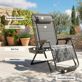 Zero Gravity Chair, Reclining Outdoor Lounger Chair with Cup Holder, 400 LBS Capacity