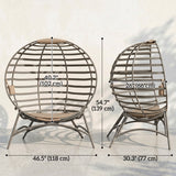 Chaise œuf, chaise panier pliable avec grand coussin de siège