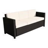 Deluxe 3 Seat Rattan Wicker Sofa Garden Outdoor Patio Furniture with Cushion