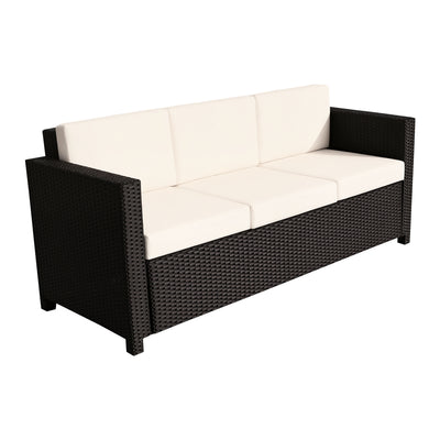 Deluxe 3 Seat Rattan Wicker Sofa Garden Outdoor Patio Furniture with Cushion