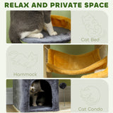 Star and Moon Themed Cat Tree with Cat Scratching Posts, Bed