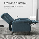 Fauteuil inclinable à dossier haut avec repose-pieds, fauteuil inclinable capitonné avec accoudoirs roulés pour le salon