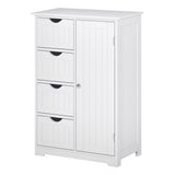 Bathroom Storage Cabinet, Floor Cabinet with Adjustable Shelf and 4 Drawers