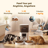 Automatic Cat Feeder for 2 Cats with HD Camera，2.4G & 5G WiFi Pet Food Dispenser 6L APP Control