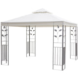 10' x 10' Outdoor Garden Metal Gazebo Patio Canopy Marquee Patio Party Tent Canopy Shelter Vented Roof Decorative Frame