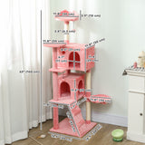 63 Inch Cat Tree with Sisal Scratching Posts