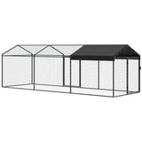 Grand Poulailler Métallique, Enclos à Poules avec Couverture Imperméable et Anti-UV pour 3-5 Volailles