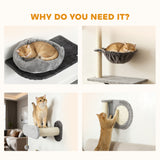 4Pcs Cat Wall Shelves with Scratching Post & Pad, Bed, Hanging Pompoms
