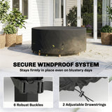 Heavy Duty Outdoor Patio Furniture Cover, Waterproof Round Table Cover for Weather Protection 84.3