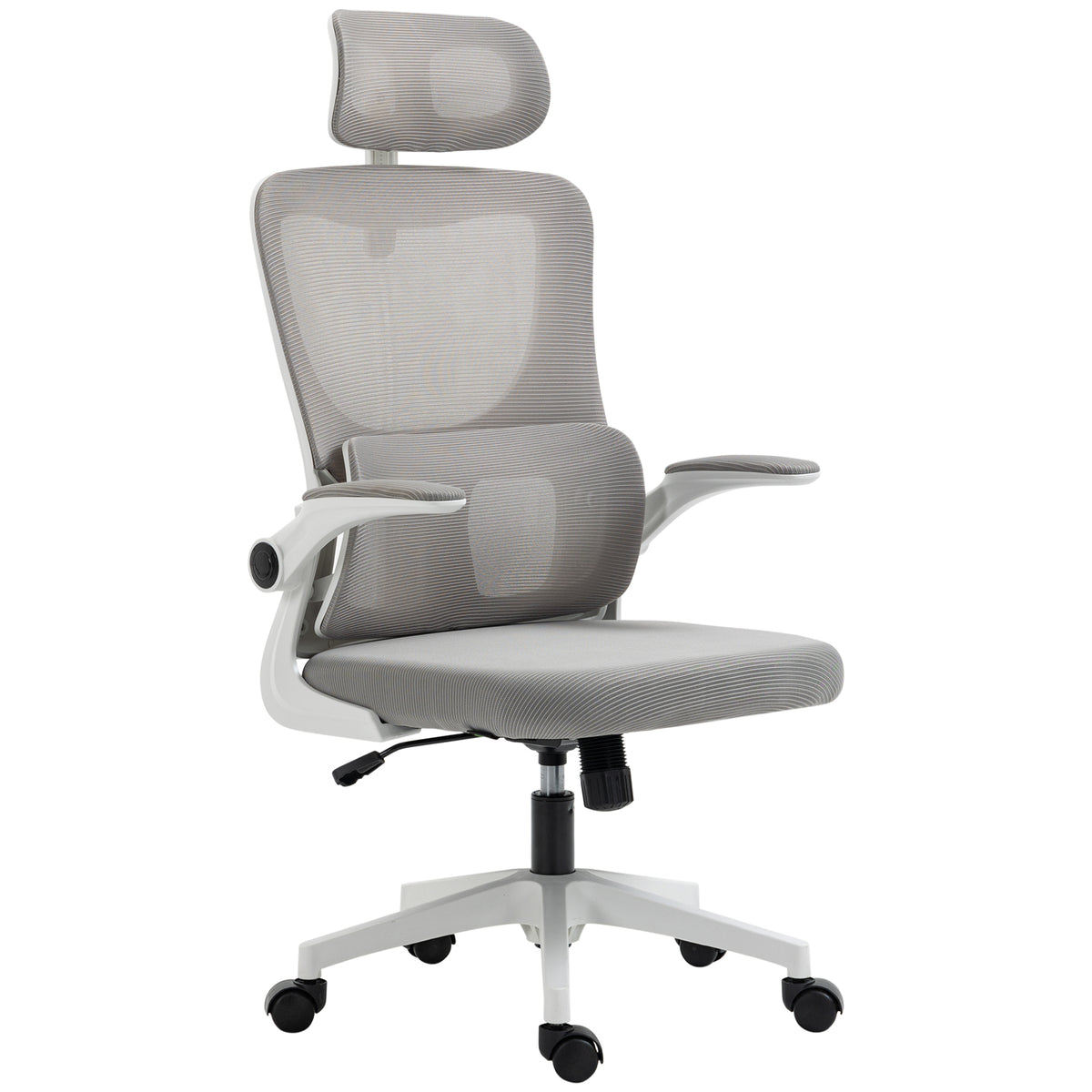 High Back Office Chair, Mesh Computer Desk Chair with Rotatable Headrest, Lumbar Back Support, Adjustable Height