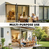 11.5' x 8.2' Outdoor Pergola, Wall Mounted Lean to Pergola with Metal Frame