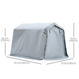 8' x 6' Carport with Sidewalls and Roll-up Door, Outdoor Storage Shelter for Motorcycle and Car