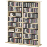 8-Tier DVD Shelf with 12 Adjustable Shelves, Holds 720 CDs, 396 DVDs or 396 Blu-rays