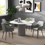 Ensemble de 2 chaises de cuisine, chaises de salle à manger tapissées tissu aspect velours avec dossier, accoudoirs et pieds d'acier