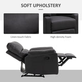 Recliner Chair, Manual Reclining Chair with Footrest, Padded Seat for Living Room