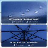 10FT Cantilever Patio Umbrella with 8 Ribs