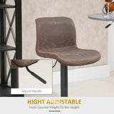 Bar Stools Set of 2, Swivel Counter Height Bar Stools with Adjustable Height and Footrest, PU Leather Upholstered Kitchen Stool for Breakfast Bar