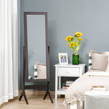Full Length Mirror, Free Standing Full Body Mirror with Rectangular Frame, Adjustable Angle for Dressing Room