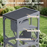 Movable Catio Outdoor Cat Enclosure with Resting Box, 3 Jumping Platforms
