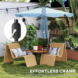 9' x 9' Round Market Umbrella with Valance, Patio Umbrella with Tilt and Crank