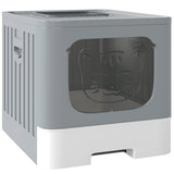 Cat Litter Box with Lid, Slide-Out Drawer