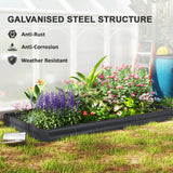 Galvanized Raised Bed, 8' x 4' x 1' Metal Planter Box, Outdoor Garden Box with Open Bottom for Flower Herb Vegetable