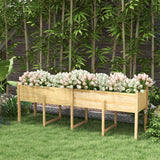 Wooden Raised Garden Bed Planter, Large Elevated Planter Box with Legs