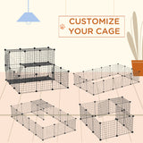 Cage pour Petits Animaux Cage à Lapins avec Porte, 31 Panneaux au Total, 41,3