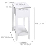 Flip Top End Table, Side Table with Storage Shelf and Cable Management