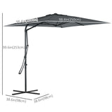 Parasol de patio cantilever 8 pi, parapluies suspendus