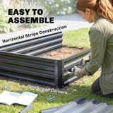 2 Tier Galvanized Raised Garden Bed, Steel Planter Box for Vegetables, 47