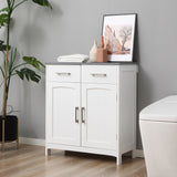 Freestanding Bathroom Cabinet, Storage Cupboard with 2 Drawers, Adjustable Shelf
