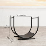 Firewood Rack Outdoor, 17 Inch Heavy Duty Log Holder for Indoor Fireplace Storage, Outdoor Curved Fire Wood Organizer