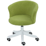 Armless Office Chair, Fluffy Computer Desk Chair with Adjustable Height, Swivel Wheels, Mid Back