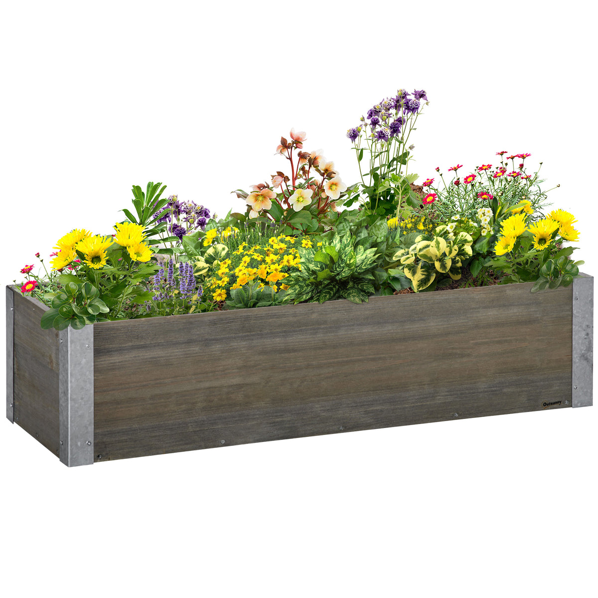 3' x 1' Raised Garden Bed Elevated Wooden Planter Box Outdoor for Backyard