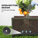 Galvanized Raised Garden Bed with Drainage Holes, Metal Raised Flower Bed