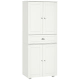 Meuble de rangement pour garde-manger de cuisine de 72 po, armoire de rangement de cuisine moderne avec 4 portes et 3 étagères réglables