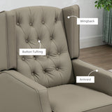 Fauteuil d'appoint en similicuir avec rembourrage épais pour le salon