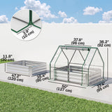 Steel Outdoor Raised Garden Bed with Greenhouse, 50