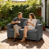 2 Seater Outdoor Couch Patio Sofa with Deep Seat