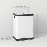 Poubelle de cuisine, poubelle à ordures 2 x 7,9 gal (2 x 30 L)