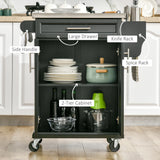Kitchen Island with Stainless Steel Top, Rolling Kitchen Cart on Wheels with Storage Drawer
