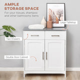 Freestanding Bathroom Cabinet, Storage Cupboard with 2 Drawers, Adjustable Shelf