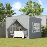 10' x 10' Pop-Up Canopy Tent with Sidewalls, Height-Adjustable