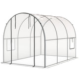 Polytunnel Greenhouse with Roll-up Door and Mesh Window, Walk-in Grow House Tent with Steel Frame, 3 x 2 x 2 m