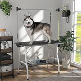 Foldable Dog Grooming Table with Adjustable Grooming Arms, Storage Shelf, 42