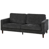 Canapé 3 places rembourré avec coussin matelassé, Causeuse moderne capitonnée avec pieds en bois