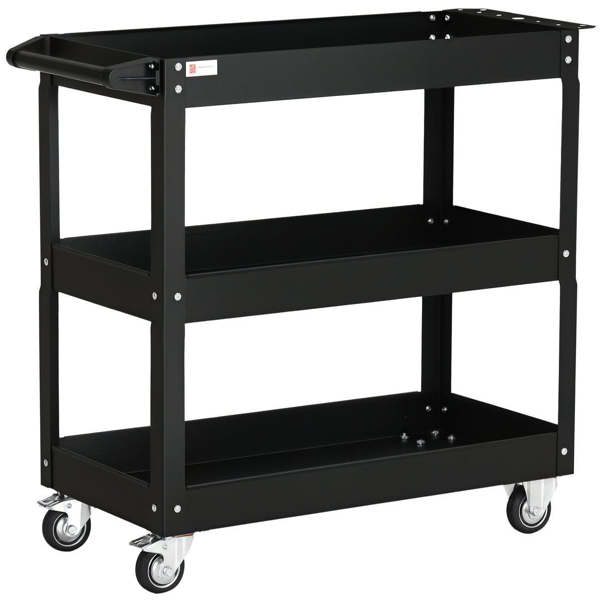 3 Tier Rolling Tool Cart with Wheels, 330 LBS Capacity Heavy Duty Utility Cart, Mobile Service Cart for Garage